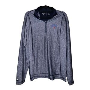 Antigua Mens L Long Sleeve Gray Quarter Zip Pullover Golf‎ Athletic Shirt